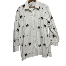 Blusa vintage Casey Coleman bordada cabezas de gato talla XL booktok cottagecore