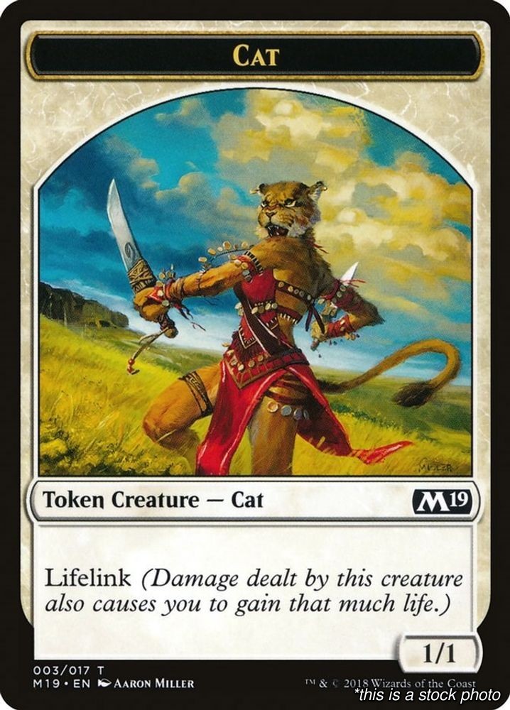 Cat Token Token 3 M19 Core Set 2019 Near Mint NM Magic