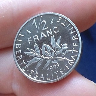 Rare Splendide monnaie de 1/2 franc belle épreuve tranche lisse année 1993