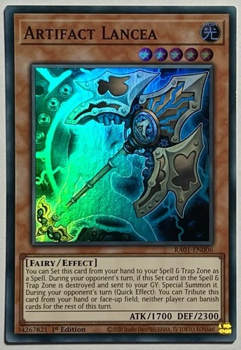 Artifact Lancea RA01-EN006 (NM) Super Rare 1st Edition Yu-Gi-Oh! TCG Card
