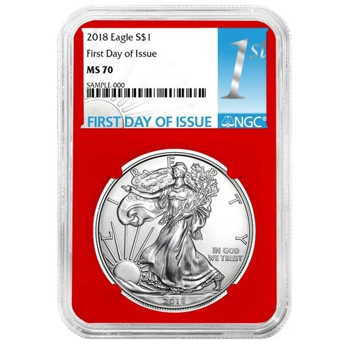 2018 $1 American Silver Eagle NGC MS70 FDI First Label Red Core