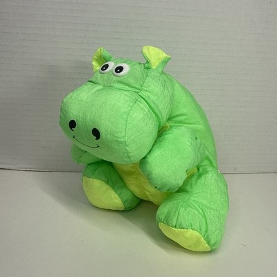 90s Vintage Good Stuff Neon Green Hippo Plush Toy Animal