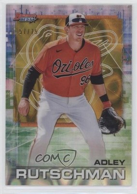2021 Bowman's Best Gold Lava Refractor 57/75 Adley Rutschman #25 16kt