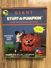 Vintage Halloween Giant Stuff A Pumpkin Lawn Leaf Bag; 1 Large Bag