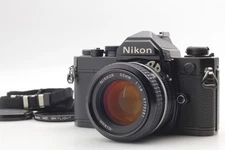 [MINT] Nikon FM Film Camera Black body Ai Nikkor 50mm f1.4 lens From JAPAN
