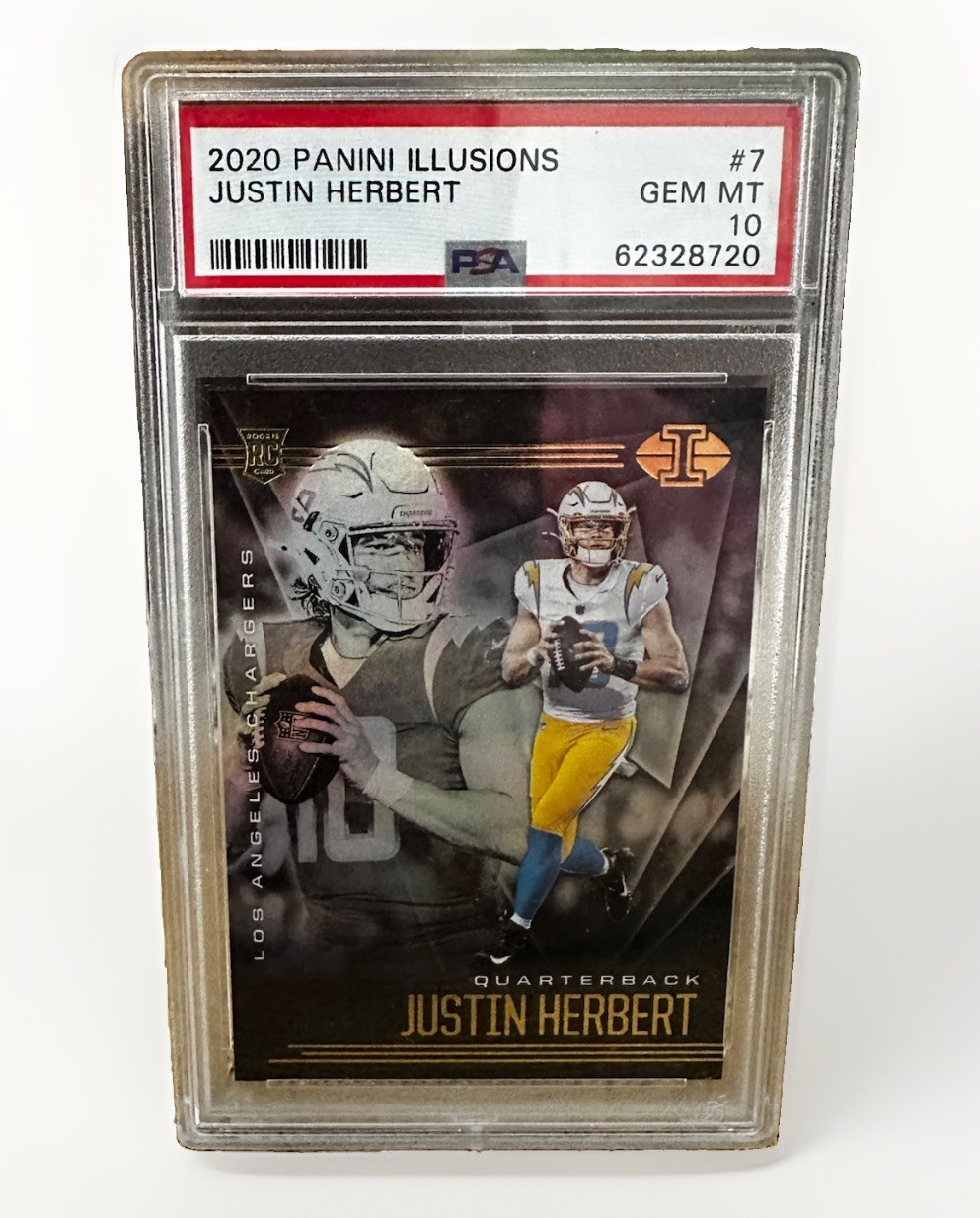 2020 Panini Illusions--Justin Herbert RC Rookie PSA 10 Chargers