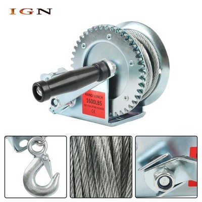 1600-lbs Hand Winch Boat Winch Hand Crank Winch 1600lbs With Cable Manual Winche