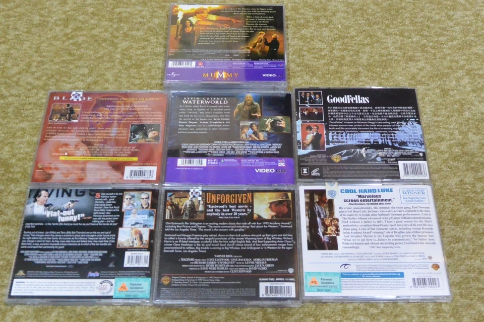 Job Lot x7 video cd VCD Singapore Goodfellas Mummy Waterworld Cool Hand Luke - Image 2 of 4