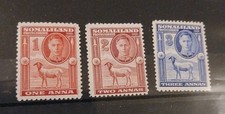 Somaliland KG V1 1942.                  SG 106, 107, 108 MNH