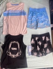 Boys Cat and Jack Pajamas Lot of 2 Sets Sleeveless Shirt Shorts Size XS 4/5