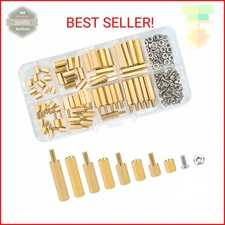 Sutemribor M2.5 Male Female Hex Brass Spacer Standoff Screw Nut Assortment Kit (