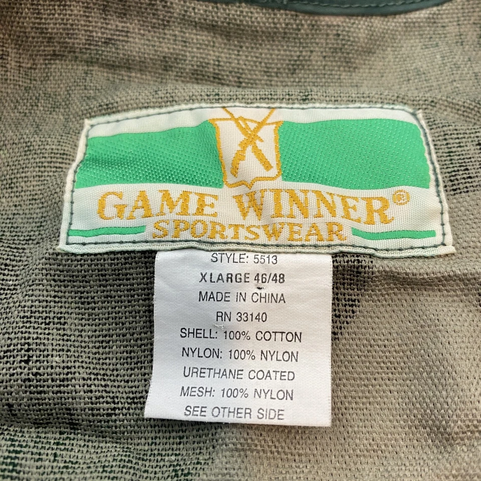 VTG Game Winner Hunting Vest XL 46/48 Camouflage Nylon Mesh Pockets Sportswear - Image 4 of 4