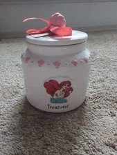 Rae Dunn x DISNEY LITTLE MERMAID Princess Ariel “TREASURES” Ceramic Canister NEW