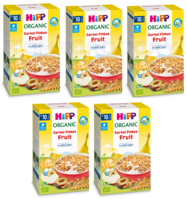 5 HIPP ORGANIC Cereal Flakes with Fruits from 10 Months 200g 7oz