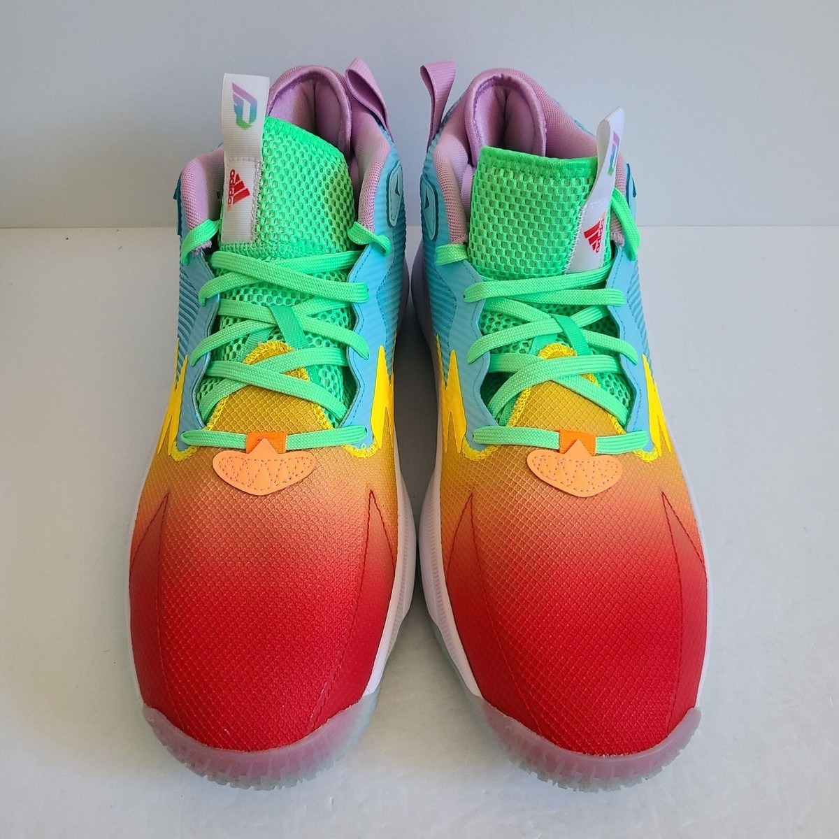 Adidas Dame 8 Rainbow Basketball Shoes HQ1272 Size 13.5 Multicolor