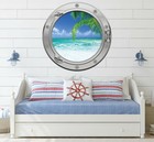 Large Small Porthole Self Adhesive Decal Sticker Silver Sea Beach Paradise
