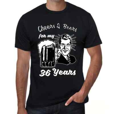 ULTRABASIC Herren T-Shirt Gesundheit und Bier für meine 36 Jahre Cheers And Beers For