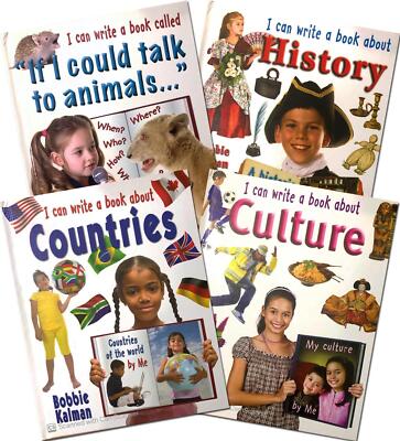 NEW I Can Write a Book Set of 4 Bobbie Kalman Countries Culture History Animals