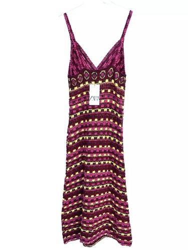 ZARA PINK RED STRAPPY KNIT DRESS Size M REF 3500/002 - Picture 5 of 10