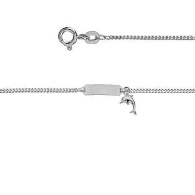 FACHHANDEL-DIREKT süßes Kinder Baby Geburt Taufe Namen Gravur Armband mit Delfin Echt Silber 925