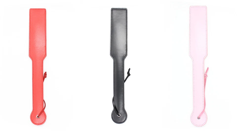 Black Red Pink Spanking Paddle Leather Flogger Whip Hen Party Stag 35cm X 5cm