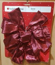 Holiday Time Dark Red/Wine XL Glitter Christmas Bow, 11" x 26"