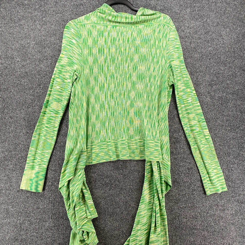 BCBG MAXAZRIA Cárdigan Suéter M/L Verde Drapeado Frontal Hada Años 90 Hippie Gitano Y2K Foto 3 de 4