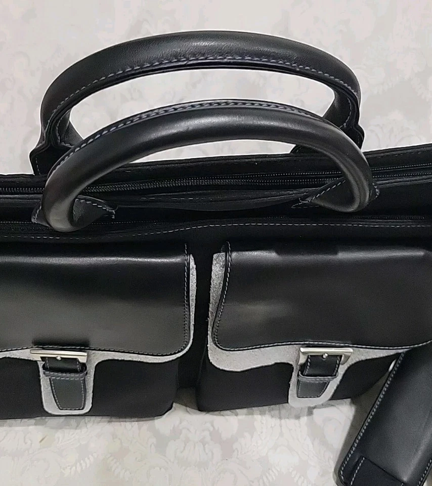 HOBO INTERNATIONAL CUERO DURADERO Y NAILON MALETÍN/BOLSO DE HOMBRO PARA COMPUTADORA PORTÁTIL... Foto 3 de 4