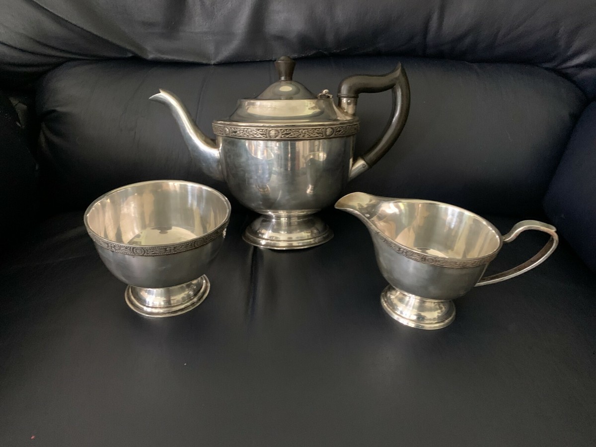 3 Piece Vintage Silver Plate Sheffield Tea Set - EPNS AF - E2 | eBay