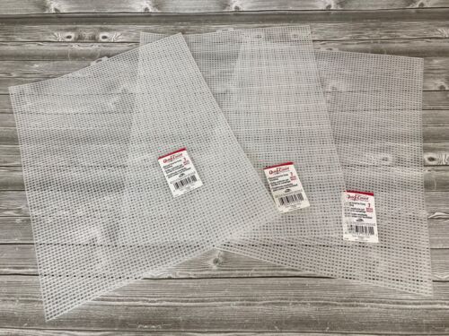 Quick Count Mesh Clear Plastic Canvas 3 Sheets 10.5 x 13.5 " Needlework Crafts