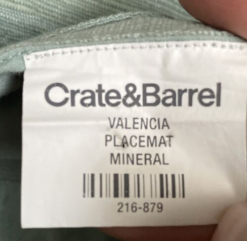 Crate And Barrel Set Of 4 Valencia Silk Cotton Placemats In Mineral Blue *READ - Picture 5 of 6