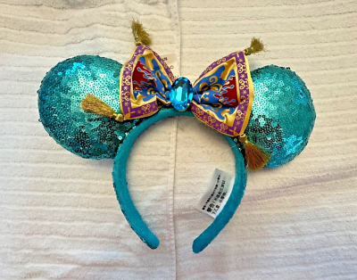 Disney~ JASMINE ~ Aladdin Magic Carpet Bow~ SEQUINED MINNIE  display picture 1