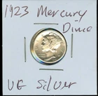 1923 Silver Mercury Dime VG