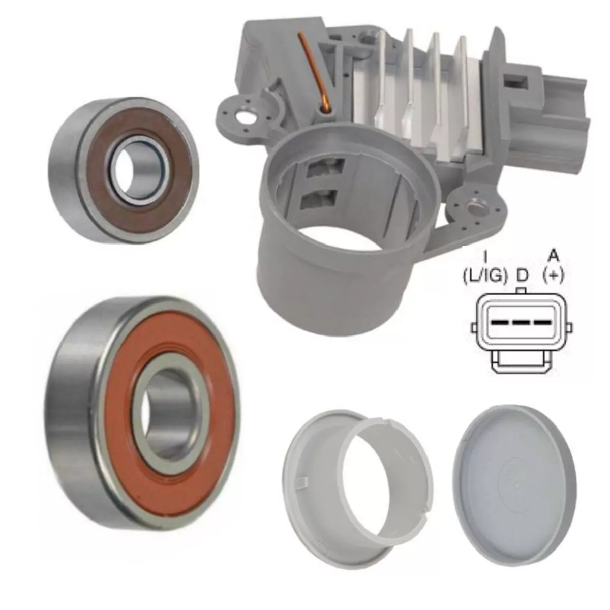 Alternator Rebuild Kit for 99 01 Ford Super Duty 7.3L Dsl Regulator Brushes B