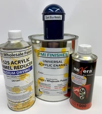 Dark Blue Metallic Gallon Kit Single Stage ACRYLIC ENAMEL Car Auto Paint Kit