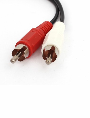3.5mm Female to 2 male Mic Audio Headphone AUX Headset Microphone Splitter Cable - Picture 2 of 3