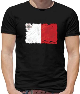 Malta Flagge Herren T-Shirt - Valletta - Europa - Land - Reisen - Flaggen - Gozo