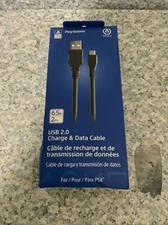☀️ (Distres Box) PowerA USB Charging & Data Cable for PlayStation 4 - 6.5 Feet