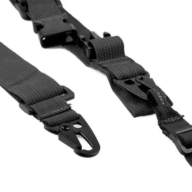 Pistola de rifle honda de 3 puntos negra correa ajustable táctica desmontaje rápido montaje QD Foto 3 de 4
