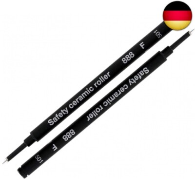 Schmidt German Roller Pen Refill Safety Ceramic Roller 888 F 2 Piece by Level 99