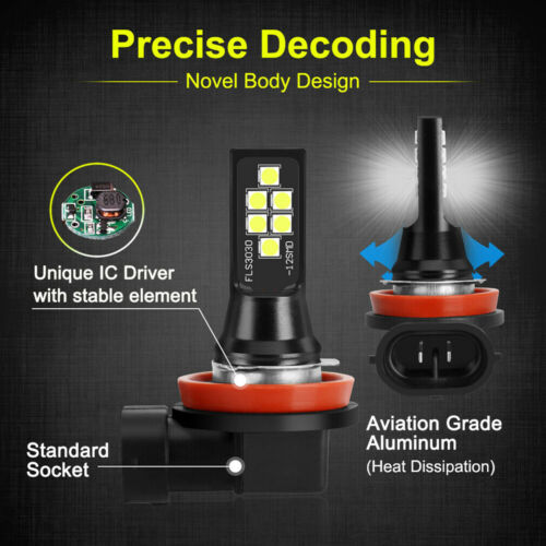 2x H10 Red LED Headlight Bulbs SMD 3030 Fog Driving Light Super Bright - Picture 7 of 10