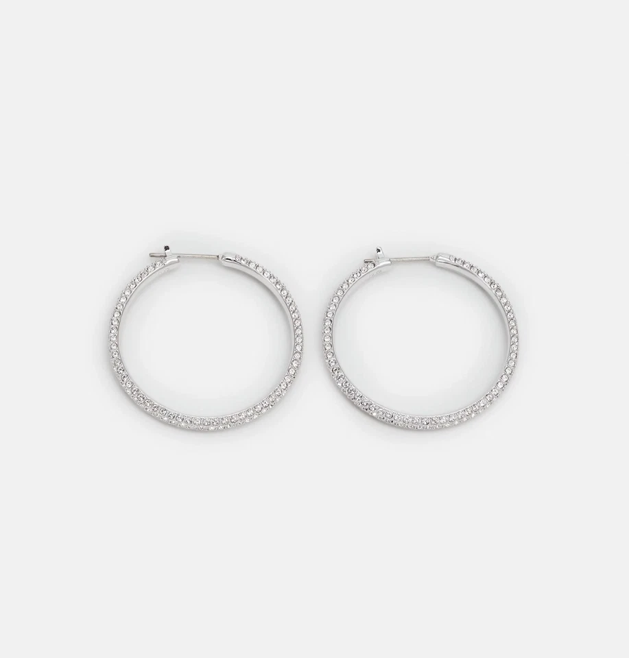 Pendientes de aro grandes nuevos en caja 100 % marca SWAROVSKI 5389432 piedra pavé de rodio Foto 2 de 4