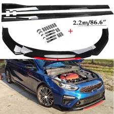 Front Bumper Lip+Side Skirt Extension Splitter Spoiler Body Kit For Kia Stinger