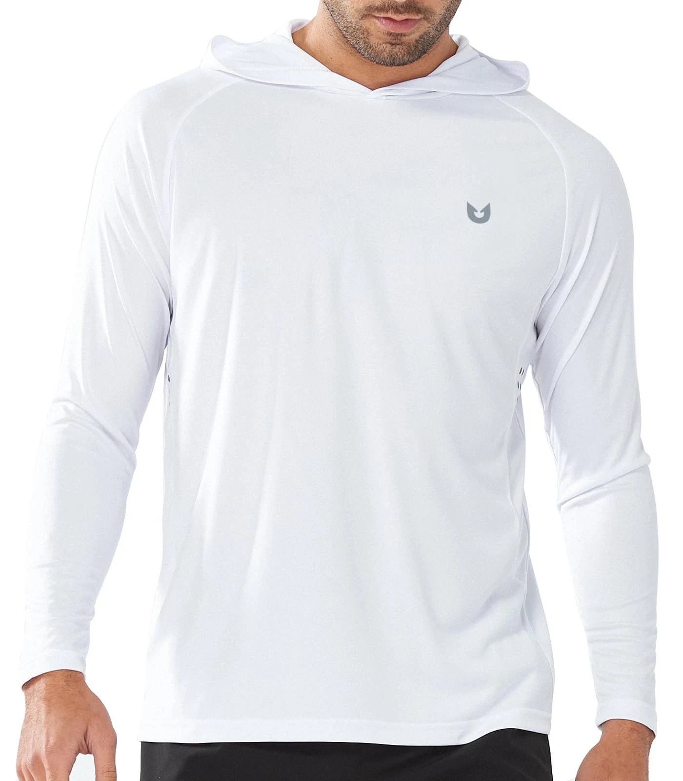 Men's UPF 50+ Hoodie Shirts Long Sleeve Sun Protection Fishing Swim Beach UV ...