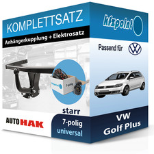 AUTO HAK Anhängekupplung starr und TOWTEC E-Satz 7polig für VW Golf Plus 09- AHK