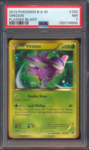 2013 POKEMON B & W PLASMA BLAST VIRIZION #103 PSA 7!