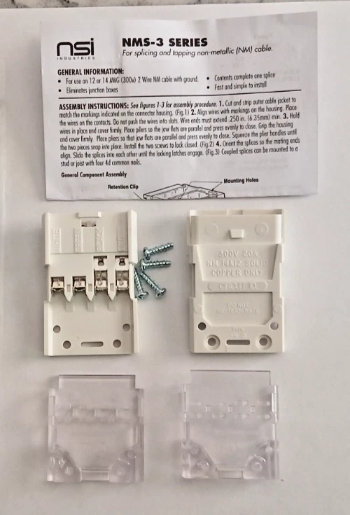 NSI INDUSTRIES Non-Metallic Cable Splice, 12 - 14 AWG, for 3 Conductor Cable with Ground