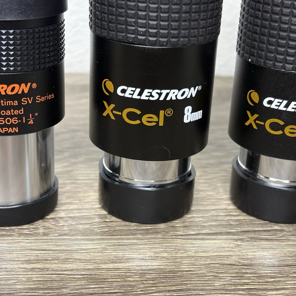 3 Celestron Eyepieces 8mm 10mm X-Cel Series 2x Barlow Ultimate SV 1.25" - Image 3 of 4
