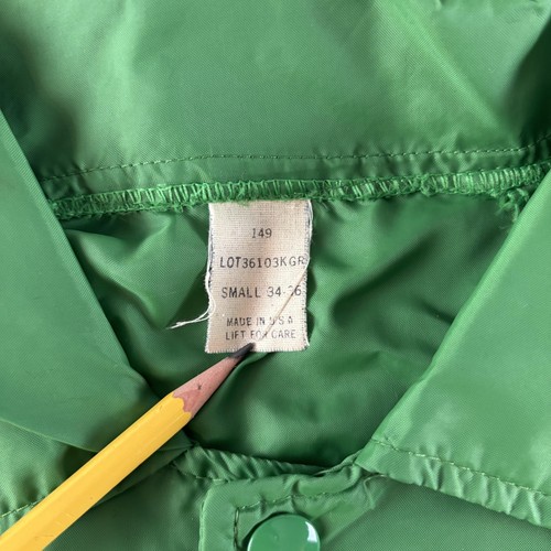 Vintage Arkansas Sesquicentennial Coach Jacket Mens Small Green Made USA 80s - Picture 3 of 12