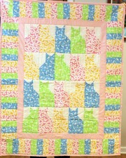 Handmade Pastel Pink Trimmed Butterfly Kitty Cat Quilt Throw CAT RESCUE